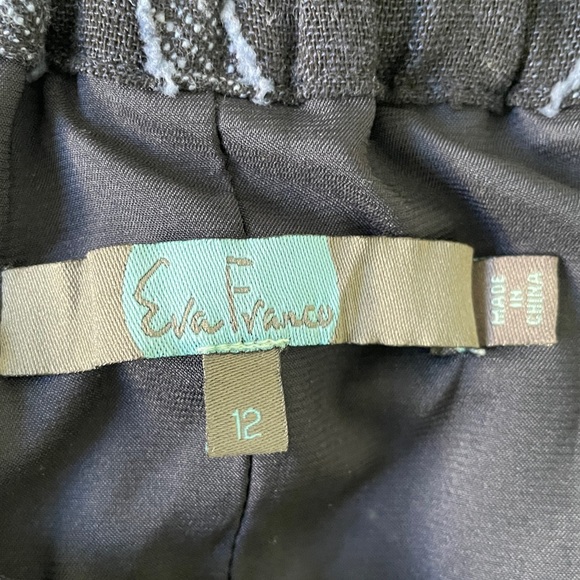 Sz 12 EVA FRANCO Anthropologie Blue Textured Midi Skirt with Pockets & Elastic - Picture 6 of 7